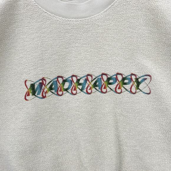 MADHAPPY Rainbow Cropped Crewneck Sweatshirt Womens Small Pale Green Pullover - Picture 11 of 15